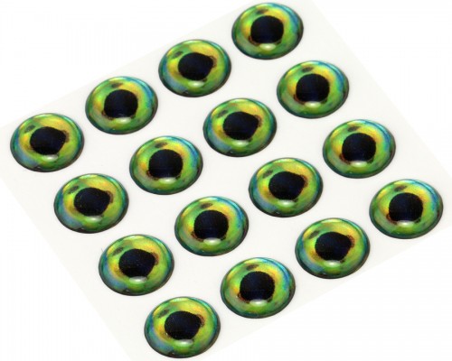 3D Epoxy Fish Eyes, Dorado, 12 mm